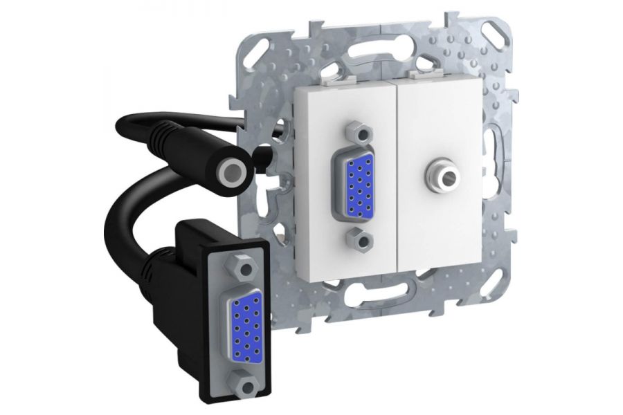 Розетка компьютерная VGA+Minijack Schneider Electric Unica MGU5.932.18ZD