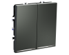 Выключатель двухклавишный с подсветкой Voltum S70 VLS020206 (титан)