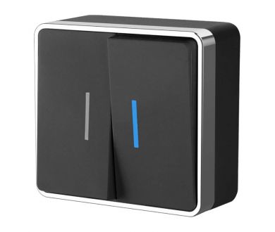 Выключатель двухклавишный Werkel Gallant (черный/хром) W5020135 4690389164224