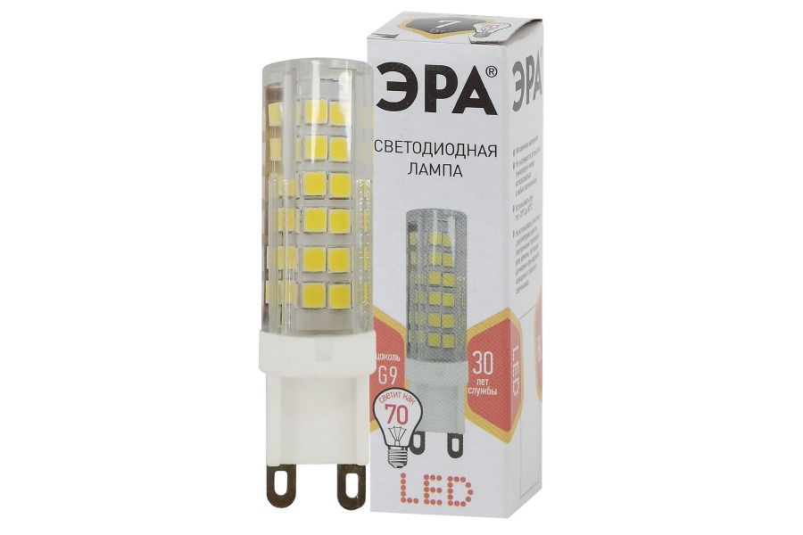 Лампа светодиодная Эра G9 7W 2700K LED JCD-7W-CER-827-G9 Б0027865