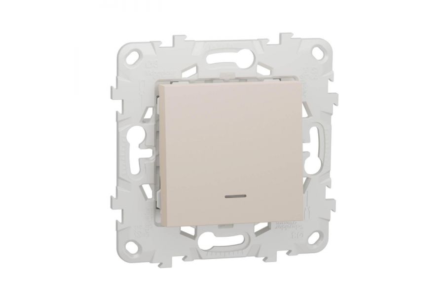 Переключатель одноклавишный с подсветкой Schneider Electric Unica New NU520344N
