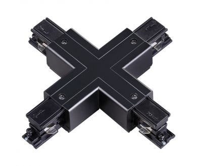 Коннектор X-образный Novotech track black 3phase 135053