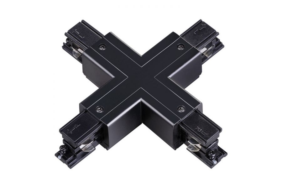 Коннектор X-образный Novotech track black 3phase 135053