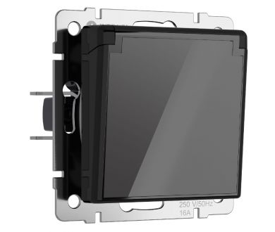 Розетка с заземлением, крышкой и шторками Werkel 4690389197734 W1171248 a064043