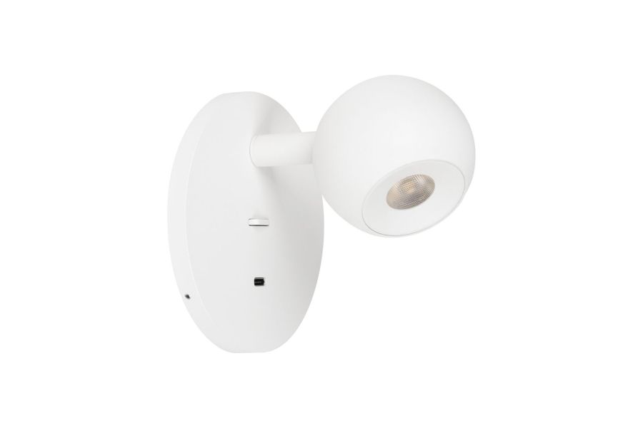 Настенный светильник Arlight SP-OTTORI-WALL-CHARGE-6W Warm3000 (WH, 30 deg, 230V, USB-C) (IP20 Металл) 058477