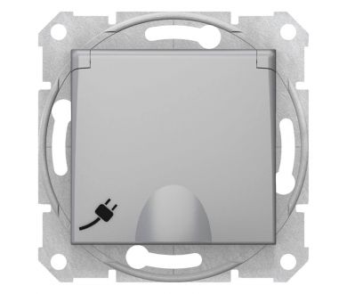 Розетка Schneider Electric Sedna с з/к со шторками и крышкой 16A 250V SDN3100460