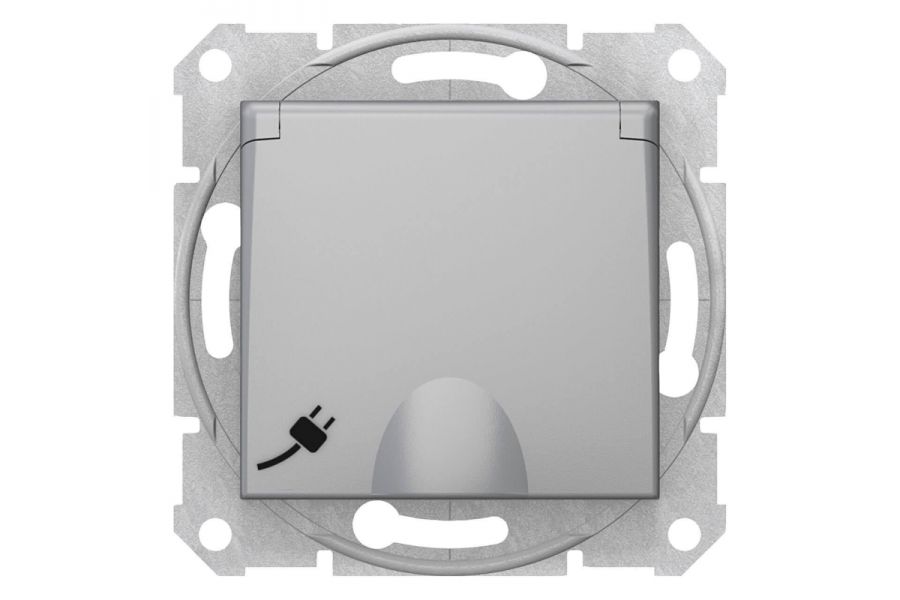 Розетка Schneider Electric Sedna с з/к со шторками и крышкой 16A 250V SDN3100460