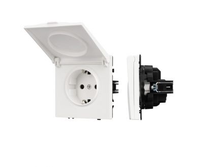 Механизм розетки влагозащищённый Arlight SCT-NOBE-MCP-SFPL-WH (230V, 16A) 054280