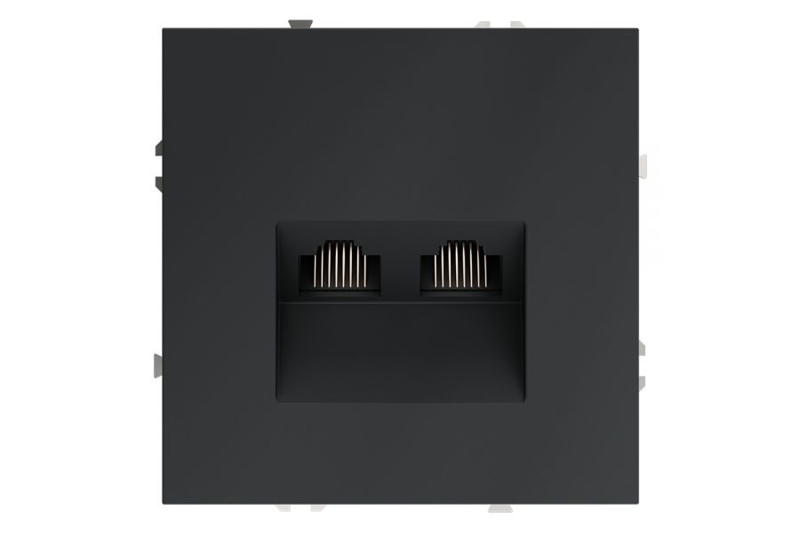 Розетка компьютерная двойная Voltum S70 VLS060207 (графит)