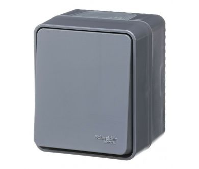 Выключатель кнопочный 1-клавишный 10 АХ Systeme Electric AtlasDesign Profi54 Наруж Антрацит ATN544015