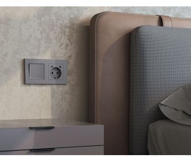 Комплект механизма электрической розетки 2USB С+C 20W с/з на винтовых зажимах 16A-250V Alfa Сталь матовый Quant Ambrella Volt MA510510 (AP5105, VM165)