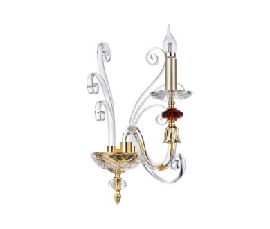 Бра Crystal lux CATARINA AP1 V2 GOLD/TRANSPARENT-COGNAC