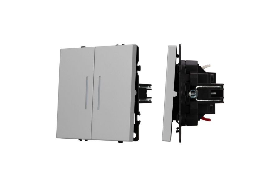 Механизм выключателя двухклавишный проходной Arlight LED SWT-NOBE-MKP2-SFPL-L-IS (230V, 10A) 059415