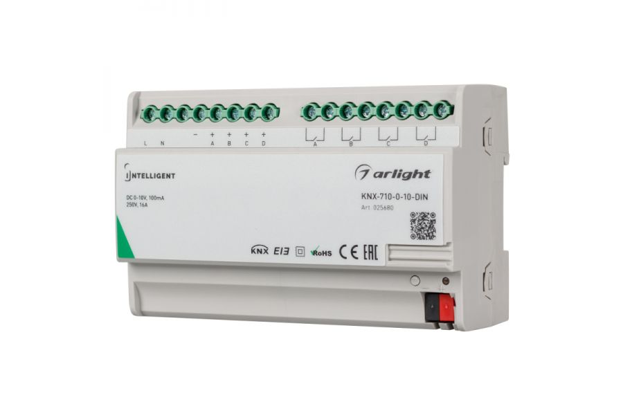 Конвертер Arlight KNX-710-0-10-Din (230V, 4x0/1-10, 4x16A) 025680