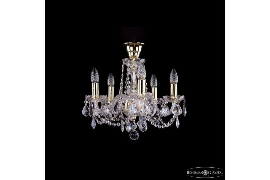Подвесная люстра Bohemia Ivele Crystal 1402/5/141 G Leafs tube