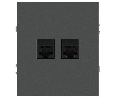 Розетка Эра Arktik 16-3108-06 информационная двойная 2XRJ45 графит Б0070489