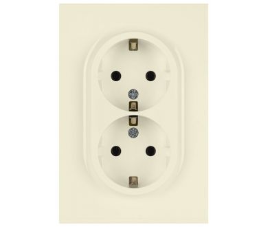 Розетка Эра Arktik 16-2104-02 двойная с заземлением 2X2P+E Schuko 16А-250В слоновая кость Б0070445
