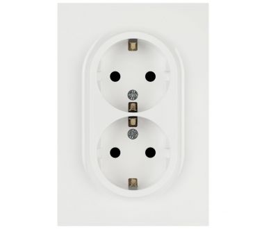 Розетка Эра Arktik 16-2105-01 двойная с заземлением 2X2P+E Schuko со шторками 16А-250В белый Б0070454