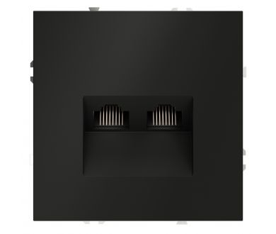 Розетка компьютерная двойная Voltum S70 VLS060208 (черный матовый)