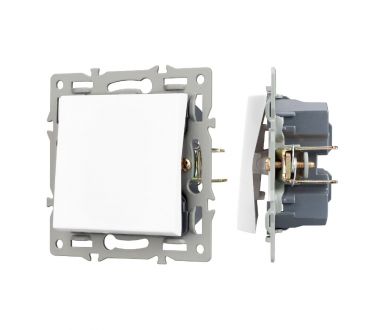 Механизм выключателя одноклавишный перекрестный  Arlight SWT-MKX1-PL-WH (250V, 16A) 043718