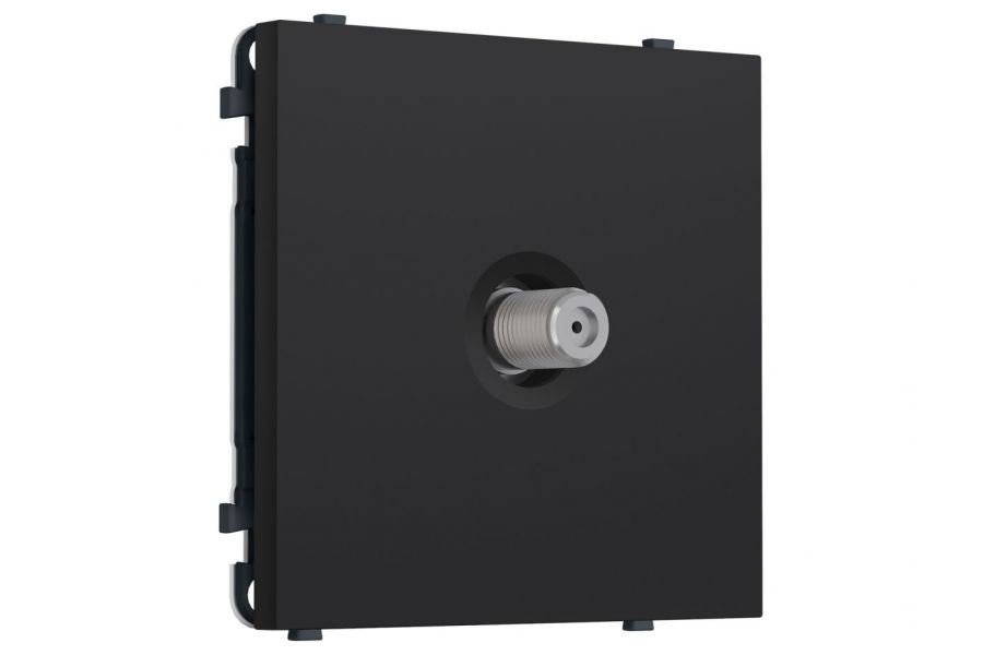 Комплект механизма TV розетки SAT SIGMA Черный Мягкое касание 5-2400MHz 3.5dB QUANT PRO Ambrella Volt MS993050 (SP9930, PR215)