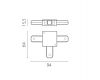Соединитель T-образный однофазный к 50202X-P, 50203X-P Barra Lightstar 502137-P