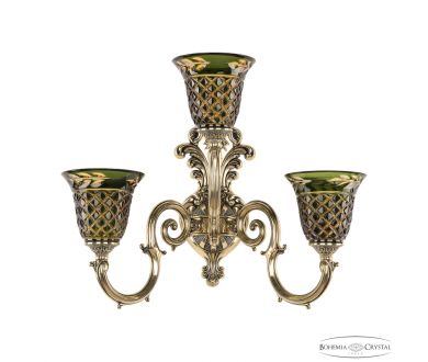 Бра Bohemia Ivele Crystal Verona 7203B14/2+1/175 GB P2 U Amber-Green/H-1J