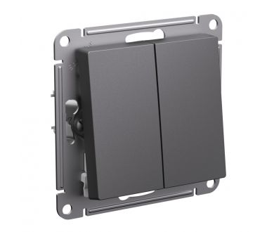 Выключатель 2-клавишный Systeme Electric AtlasDesign Базальт ATN001451