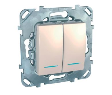 Переключатель двухклавишный с подсветкой Schneider Electric Unica MGU5.0303.25NZD