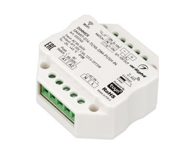 Диммер Arlight Smart-D14-Tuya-Dim-Push-IN (230V, 1.5A, 0/1-10V, 2.4G) 033760