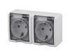 Розетка ЭРА Эксперт 2х2P+E IP54 со шторками 16A 250V 11-2404-01 Б0020718