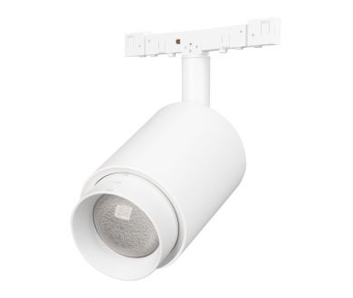 Трековый магнитный светильник Arlight MAG-MICROCOSM-SPOT-ZOOM-R47-9W Warm3000 (WH, 15-55 deg, 24V) (IP20 Металл) 051807