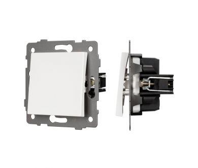 Механизм выключателя одноклавишный непроходной Arlight SWT-MK01-PL-WH-V (250V, 10A) 049867