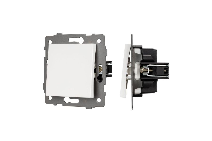 Механизм выключателя одноклавишный непроходной Arlight SWT-MK01-PL-WH-V (250V, 10A) 049867