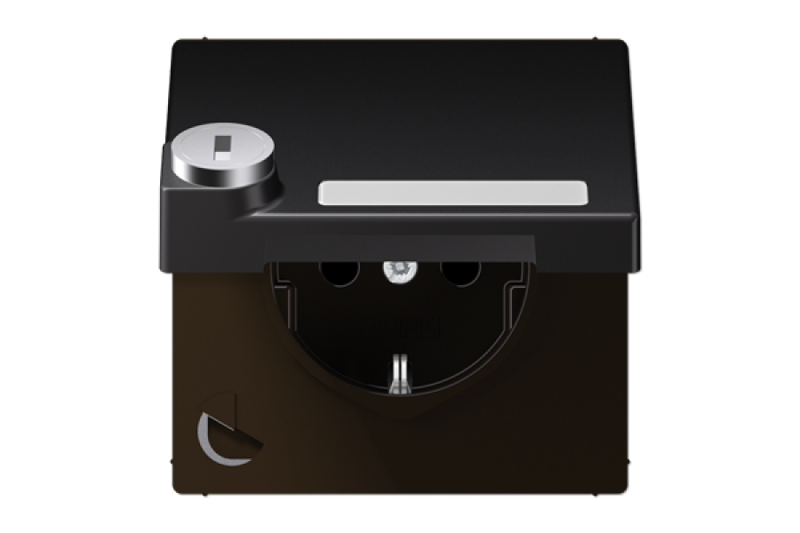 Розетка Schuko с крышкой Jung AL1520NAKLSLD
