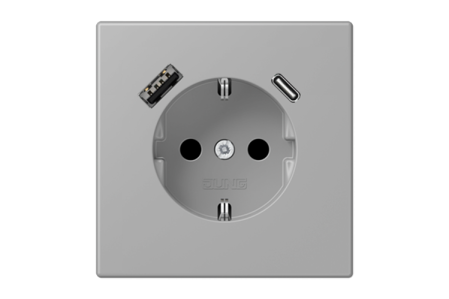 Розетка 2K+З USB Typ AC Jung LC1520-15CA204