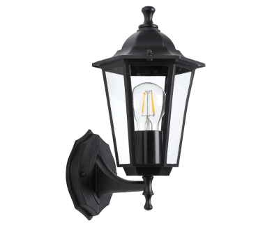 Уличный настенный светильник ЭРА Веледа GBW-104-BL-0360 230В Е27 IP54 чёрный вверх Б0071476