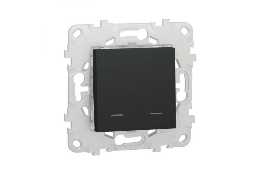 Выключатель двухклавишный Schneider Electric Unica New NU521154N