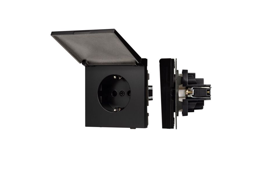 Механизм розетки влагозащищённый Arlight SCT-TENDO-MCP-PL-BK (230V, 16A) 054091