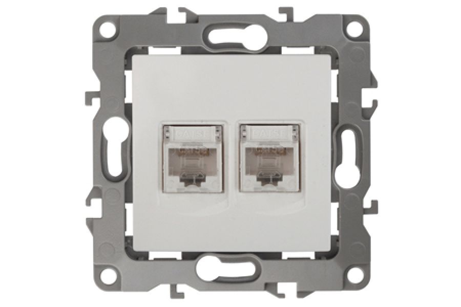 Розетка информационная двойная 2XRJ45 Эра 12-3108-02 Б0014730