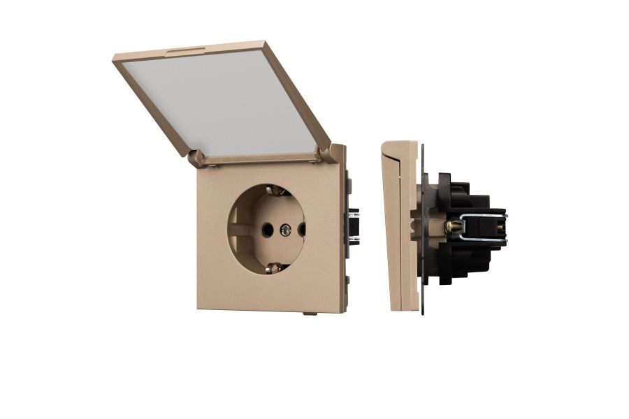 Механизм розетки влагозащищённый Arlight SCT-TENDO-MCP-PL-GD (230V, 16A) 054093