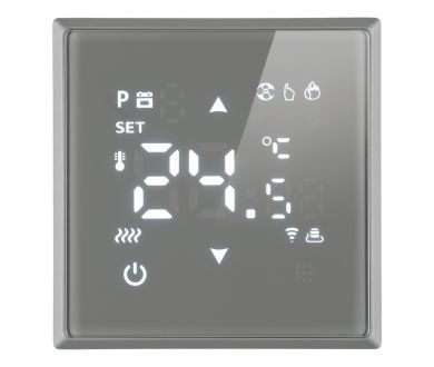 Терморегулятор Wi-Fi (механизм) Stekker Эмили RSW00-5119-10 платиново-серый soft touch 50378