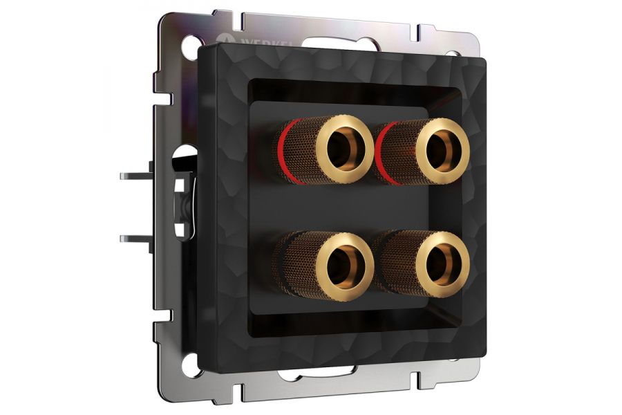 Акустическая розетка Werkel Hammer х4 черный W1285008 4690389163128