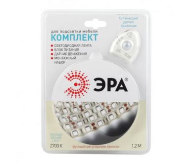 Купить Светодиодная лента ЭРА 4,8W/m 30LED/m 2835SMD теплый белый 1,2M 2835move-4,8-30-12-2700-1,2m Б0043072 Светодиодная лента ЭРА 4,8W/m 30LED/m 2835SMD теплый белый 1,2M 2835move-4,8-30-12-2700-1,2m Б0043072