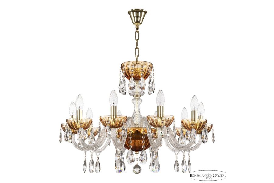 Подвесная люстра Bohemia Ivele Crystal 5417/10/240 G Amber/M-1H