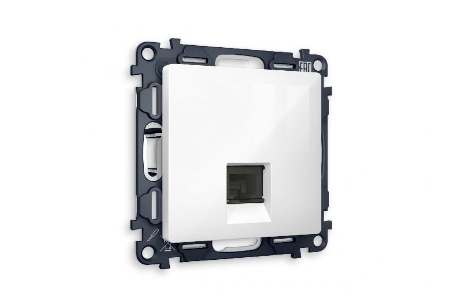 Комплект механизма телефонной розетки RJ-11(4P4C) со шторкой Ambrella Volt Alfa MA112030