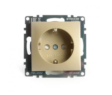 Купить Розетка 1-местная с/з с защитной шторкой Stekker Катрин GLS16-7110-08 49224 Розетка 1-местная с/з с защитной шторкой Stekker Катрин GLS16-7110-08 49224
