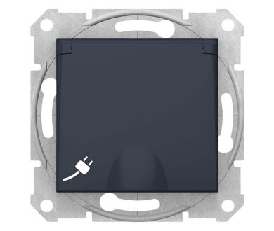Розетка Schneider Electric Sedna с з/к со шторками и крышкой 16A 250V SDN3100570