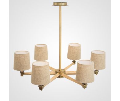 Люстра на штанге ImperiumLoft Stavra Jorgenson Beige/Light Wood 203573-26