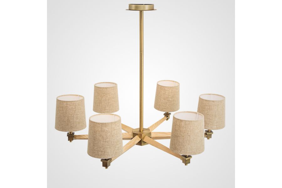 Люстра на штанге ImperiumLoft Stavra Jorgenson Beige/Light Wood 203573-26